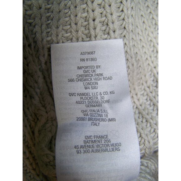 Naturals d & co.  Sweater Cardigan Cotton Medium Beige Belt - Picture 8 of 8